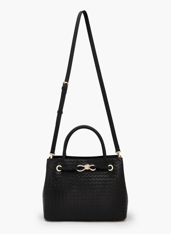 لو كونفورت Textured Satchel Bag With Detachable Strap